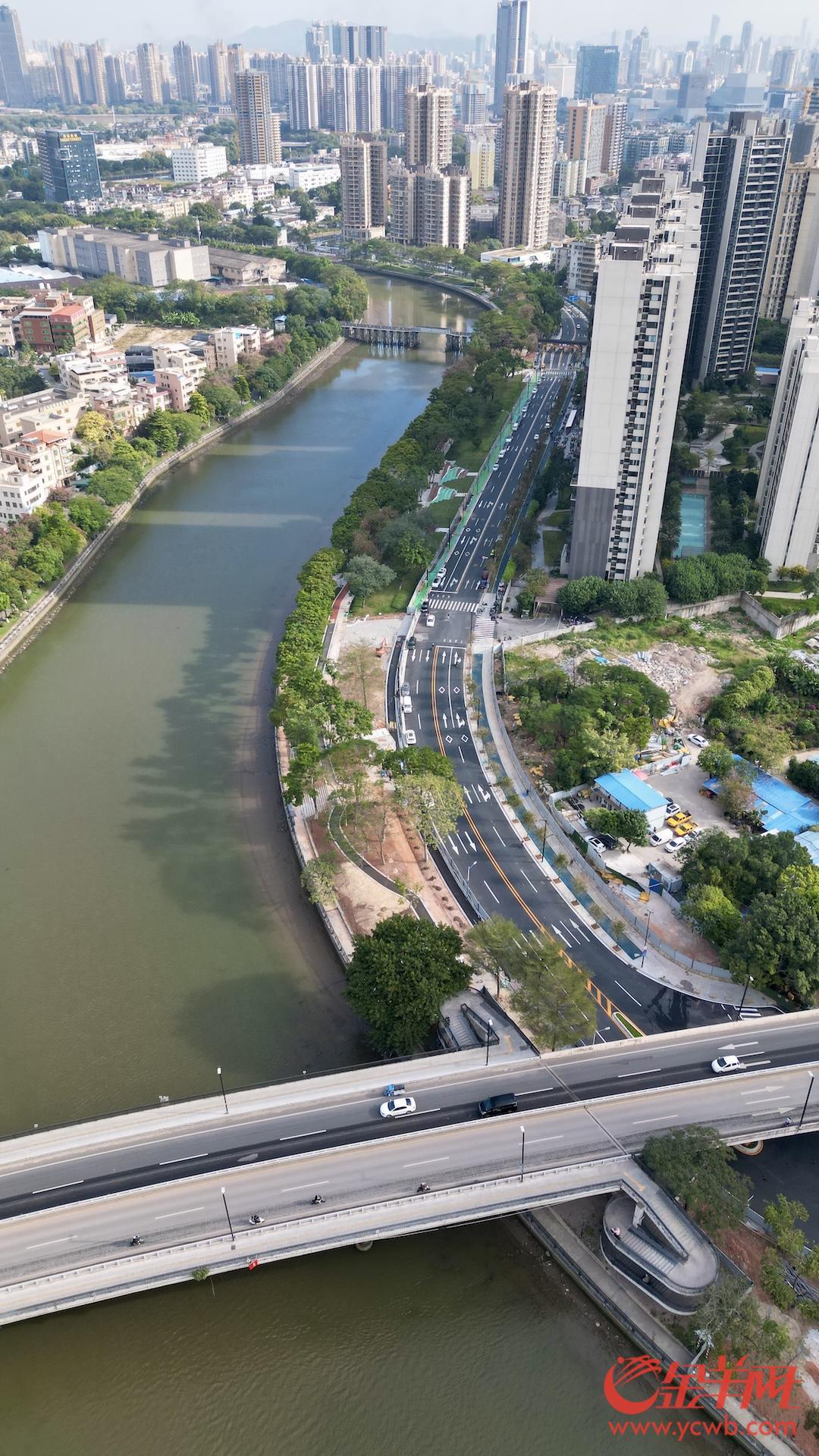 視頻+圖集｜打通4條斷頭路！廣州荔灣花地河東側(cè)道路（浣花西路-茶滘涌）建成通車(圖3)